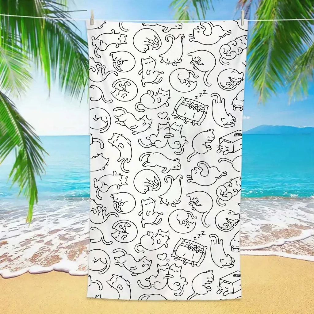 Soft Microfiber Cartoon Beach Towel