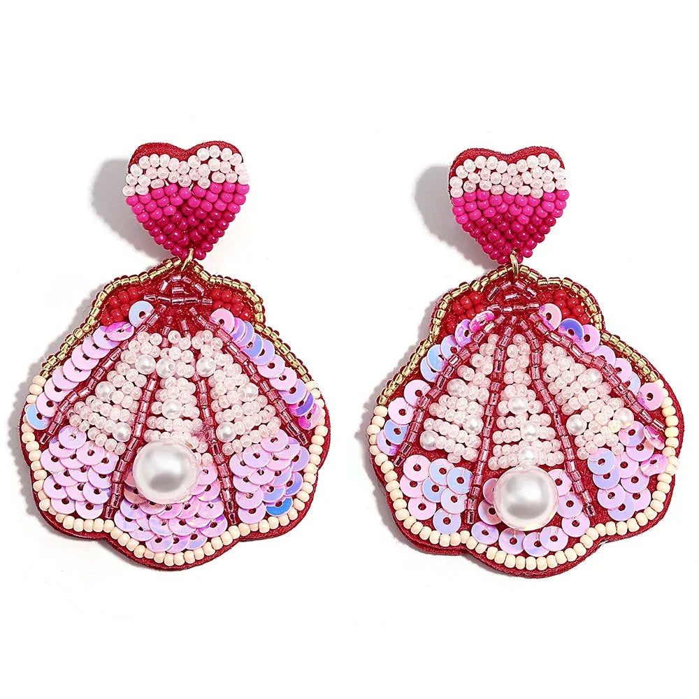 Handmade Beaded Drop Earrings