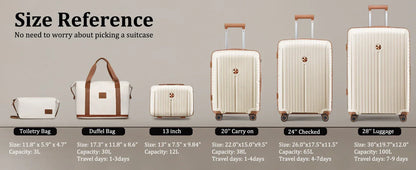 Hard Shell Luggage Sets with Duffel Bag and Toiletry Bag, TSA Lock