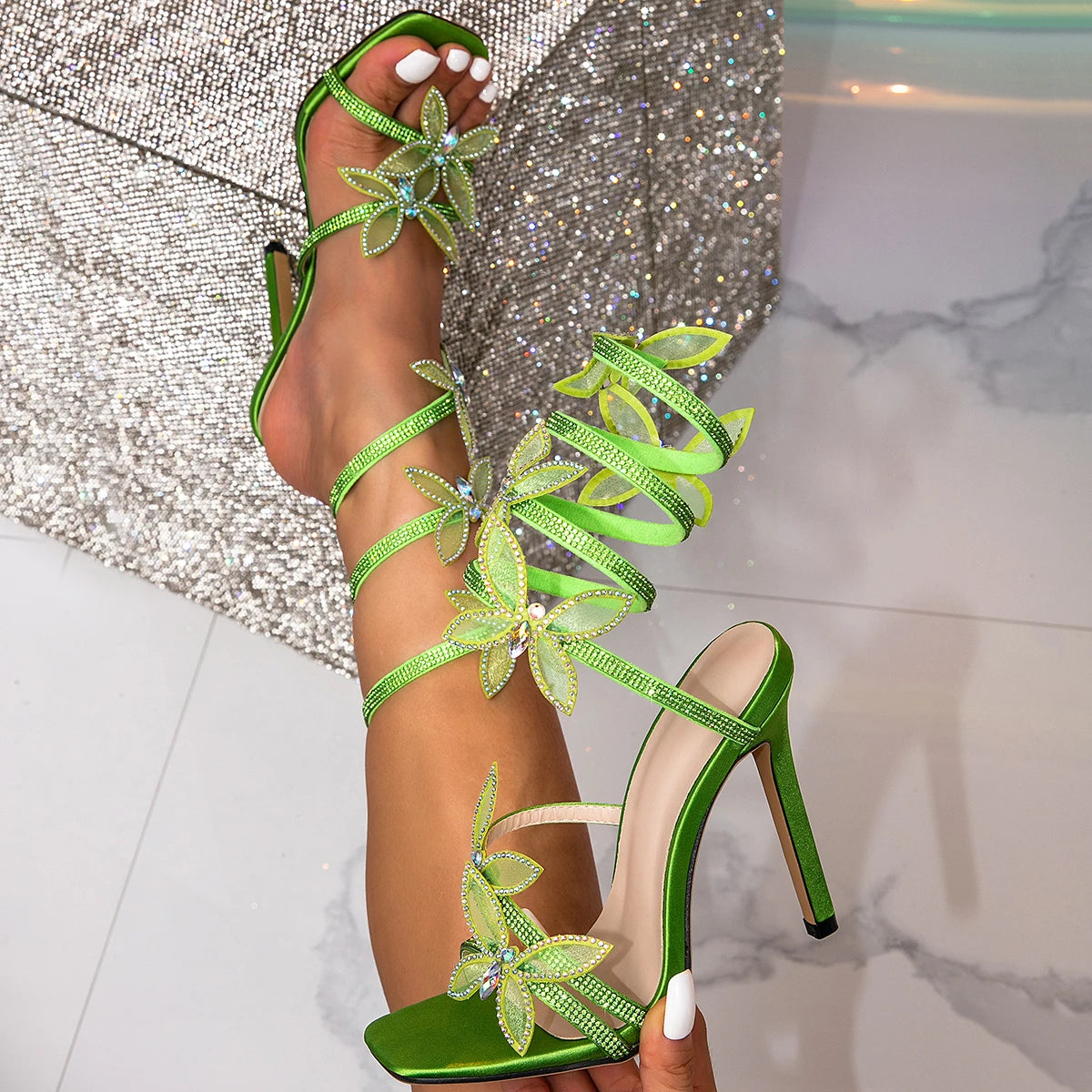 Crystal Strappy Sandals