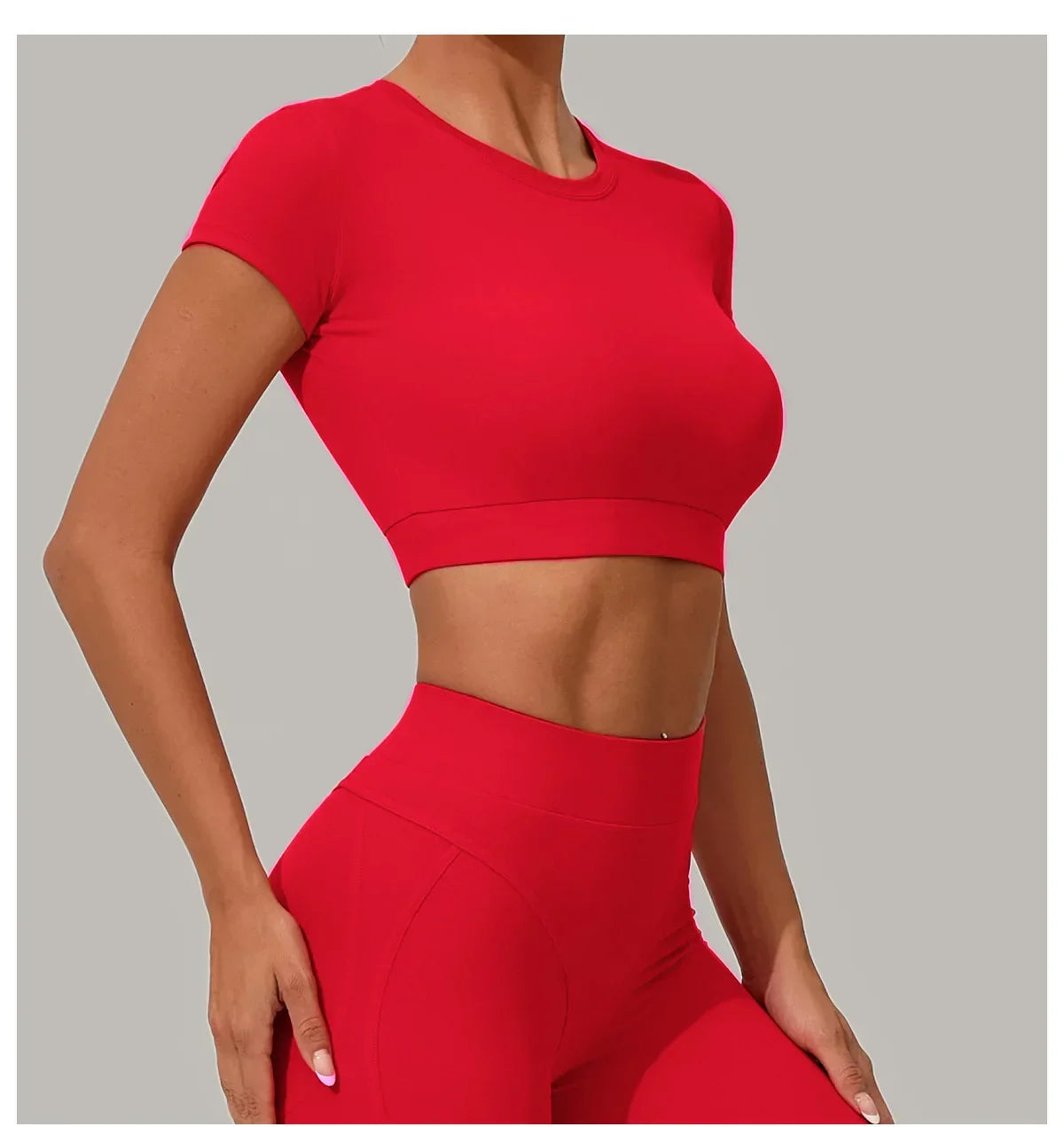 Yoga T-shirt Women's Short Sleeved Sports T-shirt Quick Drying Workout Short Sleeved Pilates Running Tights Exercise Fitness Top