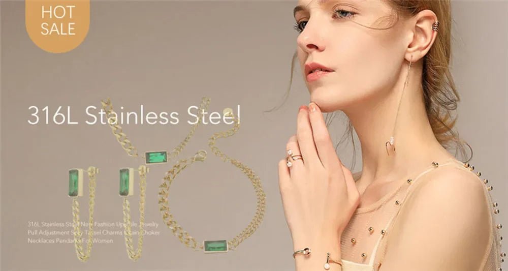 Stainless Steel Roman Number Jewelry Set For Women Black Shell Inlays, Colorfast & Stylish - Includes Bracelet, Necklace Earring Luxlife Brands