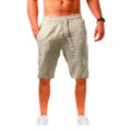 New Men's Cotton Linen Shorts Pants Male Summer Breathable Solid Color Linen Trousers Fitness Streetwear S-3XL
