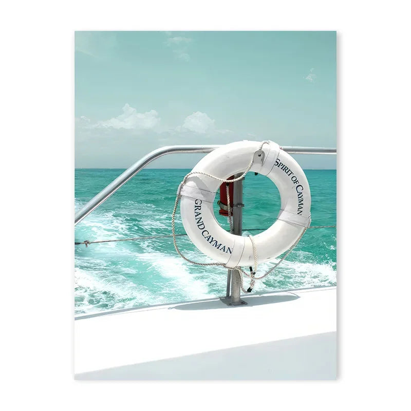 Sea Beach Posters Wall Art Canvas Painting Whale Starfish Coconut Shell Summer Seaside Scenery Pictures Nordic Room Home Decor