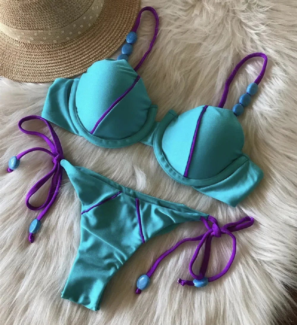 Sexy Bikini 2022 Push Up Bikini Set Yellow Swimwear Women Micro Swimsuit Female Bandage Biquini Beach Wear Swimming Two-Piece Luxlife Brands