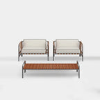 Outdoor stainless steel sofa rattan courtyard villa rain and sun coffee table combination Luxlife Brands
