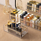 18 Grids Lipstick Organizer Case Makeup Organizer Gold Luxurious Acrylic Cosmetic Storage Box Transparent Makeup Organizer Box Luxlife Brands