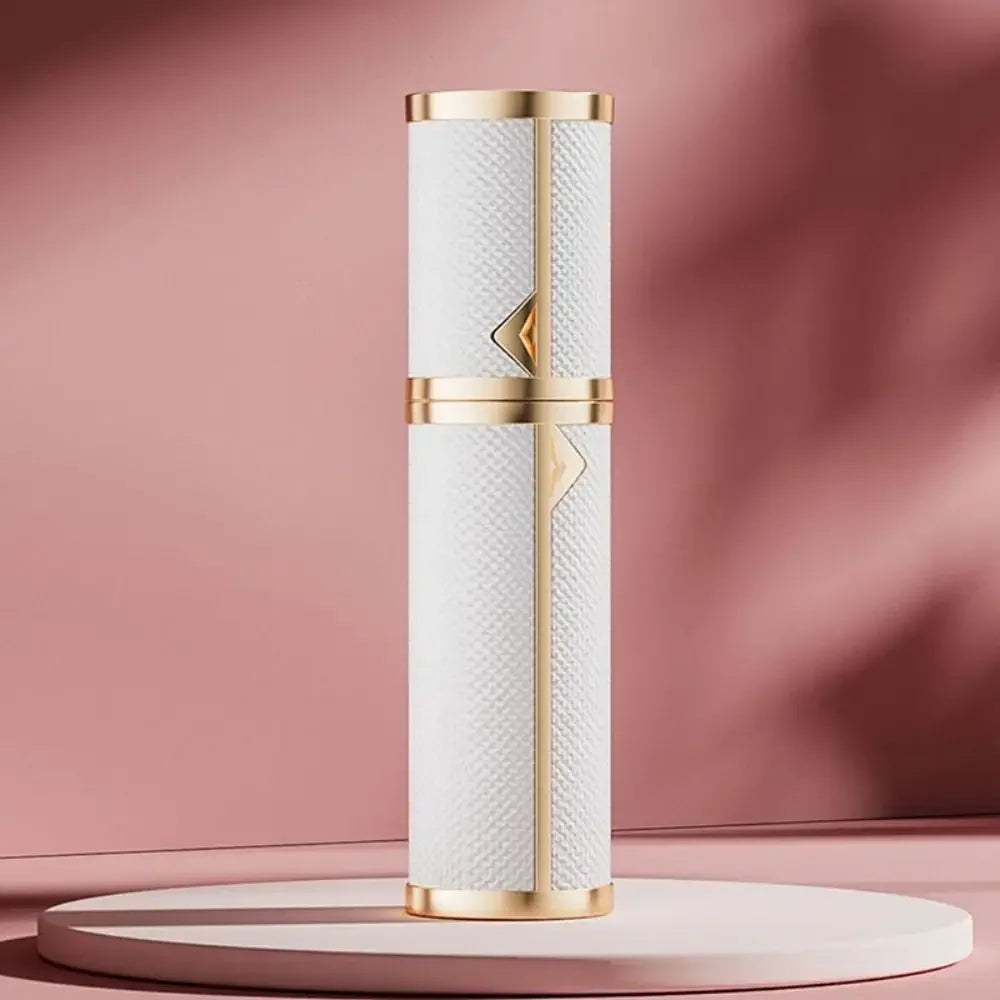 Luxury Bottom-filled Perfume Bottle Aluminum Self-pumping 5ml Real Leather Spray Bottle Cologne Moisturizer Fragrance