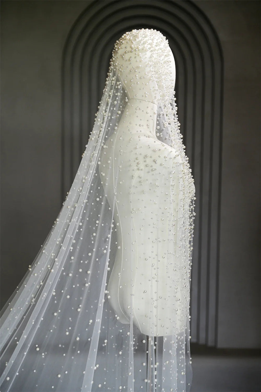 Precious Pearl Bridal Veil With Hair Clip LUXLIFE BRANDS