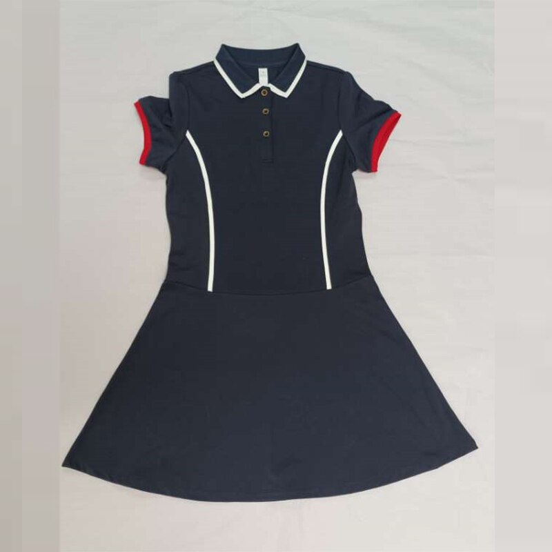Fashion Tennis Dresses Women Golf Badminton Polo Dress 85%Nylon 15%Spandex Short Sleeve Skirt Casual Outdoor Running Sportswear
