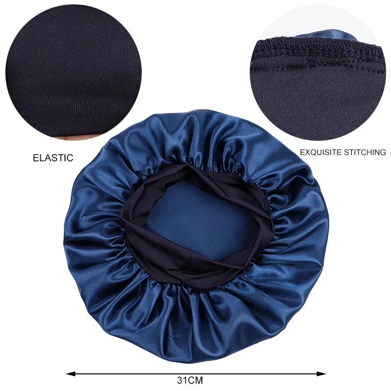 Women Bonnet Satin Sleeping Hat Hair Night Sleep Cap Head Cover Bonnets Shower Caps For Bath And Sauna Bathing Bonnet De Nuit LUXLIFE BRANDS