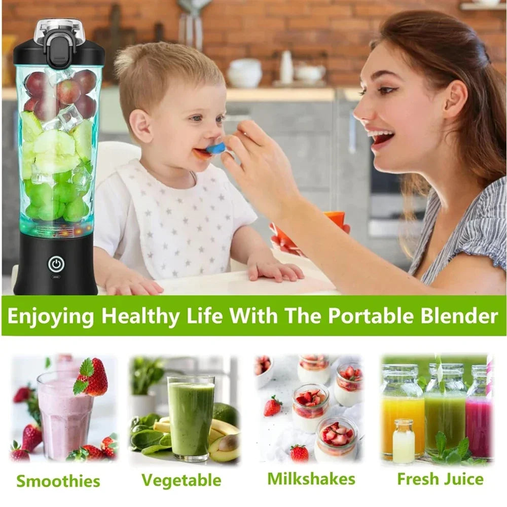 Healthy Living Portable Blender 20oz USB With 6 Blades