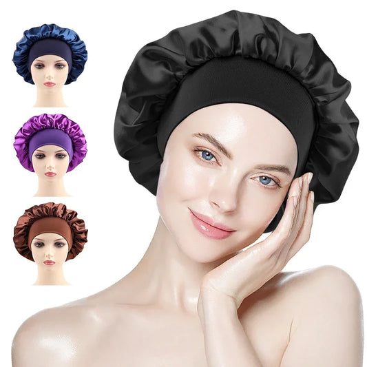 Women Bonnet Satin Sleeping Hat Hair Night Sleep Cap Head Cover Bonnets Shower Caps For Bath And Sauna Bathing Bonnet De Nuit LUXLIFE BRANDS