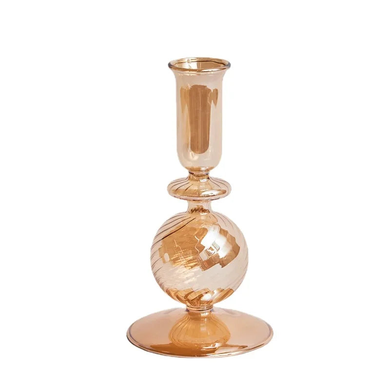 Floriddle Retro Candlesticks Taper Candle Holders Tall Candlesticks Decoration Party Glass Vase Home Decor Wedding Decoration Luxlife Brands