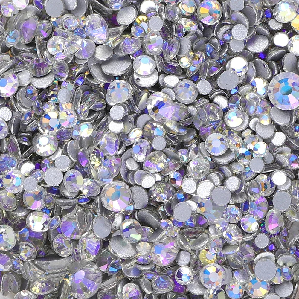 1440PCS SS3-SS20 Mix Size Non-Hotfix Glass FlatBack Rhinestones
