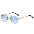 Frameless Gold Metal Ladies Sunglasses Rimless Gradient Lens Blue Fashion Sun Glasses For Men Uv400 Summer 2023 Luxlife Brands