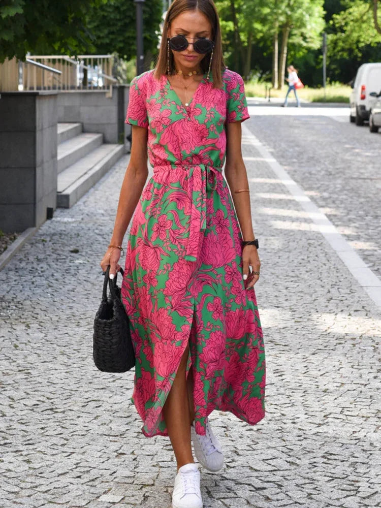 Everyday Floral Print Midi Dress LUXLIFE BRANDS
