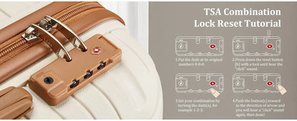 Hard Shell Luggage Sets with Duffel Bag and Toiletry Bag, TSA Lock