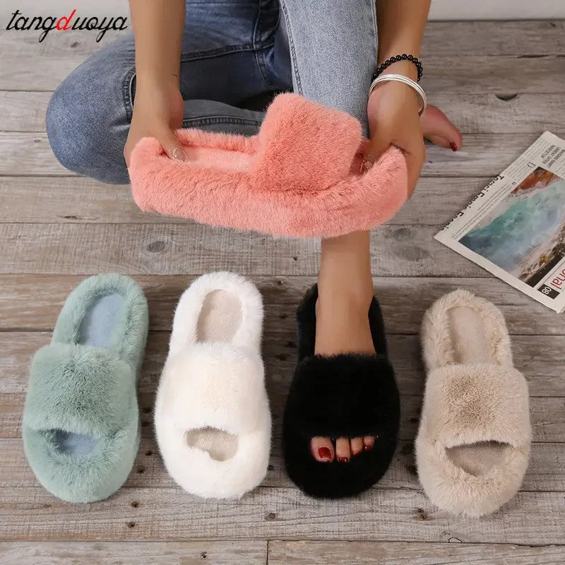 Platform Cozy Plush Slippers LUXLIFE BRANDS