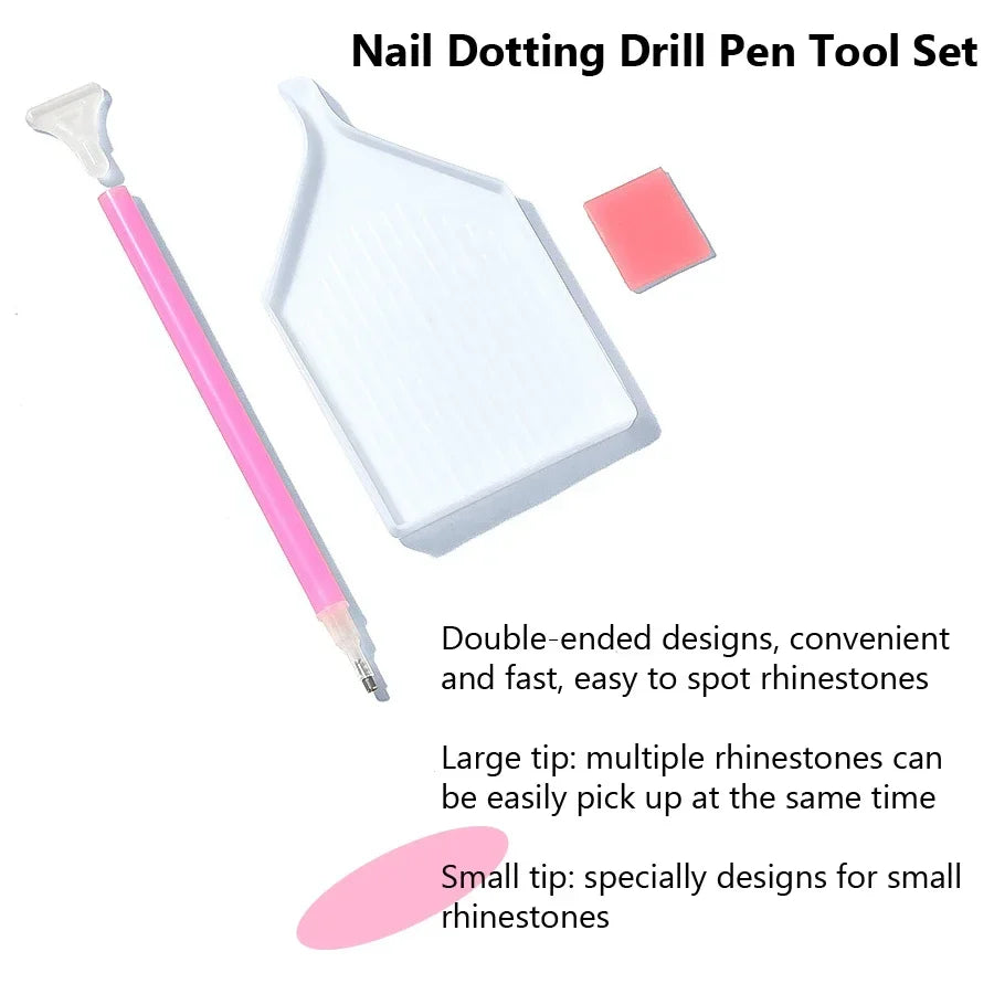 3PC Rhinestone Pen Tool Set with Tray and Wax Pad