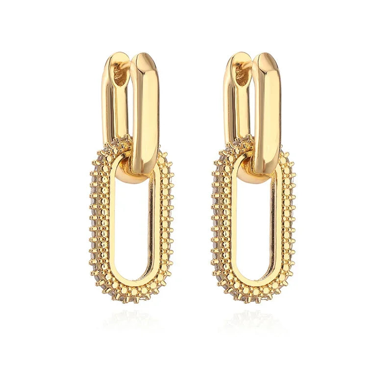 Lux Double Loop Drop Earrings LUXLIFE BRANDS