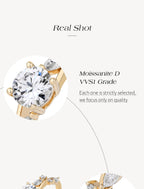 LUX FINE JEWELRY | Moissanite Round Cut 0.8ct D Color VVS1 925 SS Engagement Ring Luxlife Brands