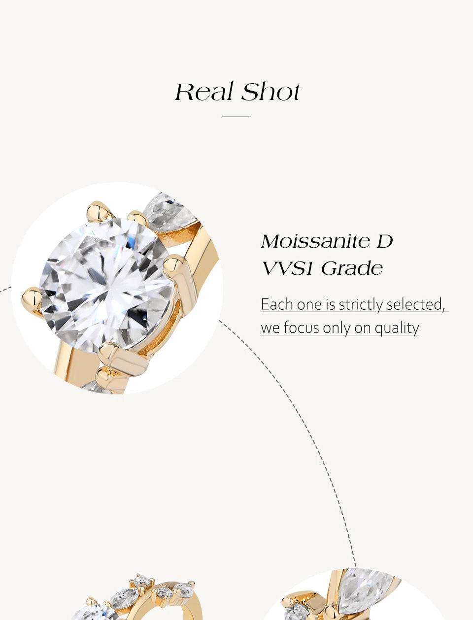 LUX FINE JEWELRY | Moissanite Round Cut 0.8ct D Color VVS1 925 SS Engagement Ring Luxlife Brands
