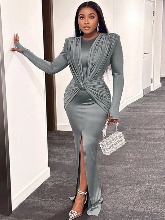 Winter Long Sleeve A-Line Long Bodycon Dress