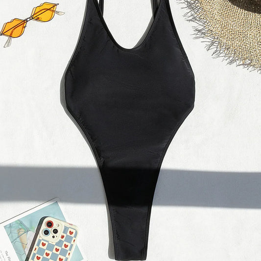 Hot-selling backless one-piece swimsuit sexy and thin swimsuit women's bikini beachwear 2025 new