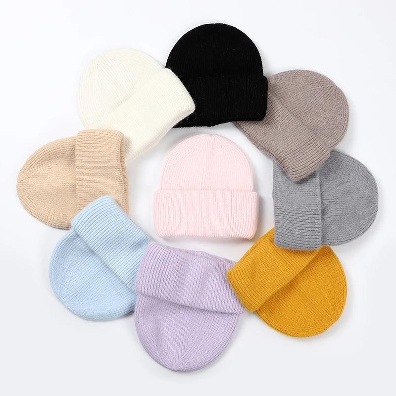 Women Winter Hat Real Rabbit Fur Winter Hats For Women Fashion Warm Beanie Hats Women Solid Adult Cover Head Cap