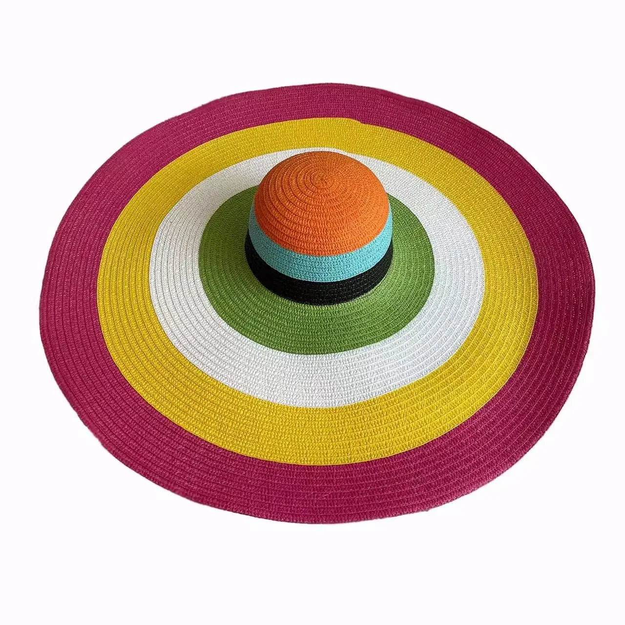 70cm Oversized Wide Brim Sun Hat Travel Large UV Protection Beach Straw Hats Women's Summer Floppy Foldable Chapeaux Wholesale