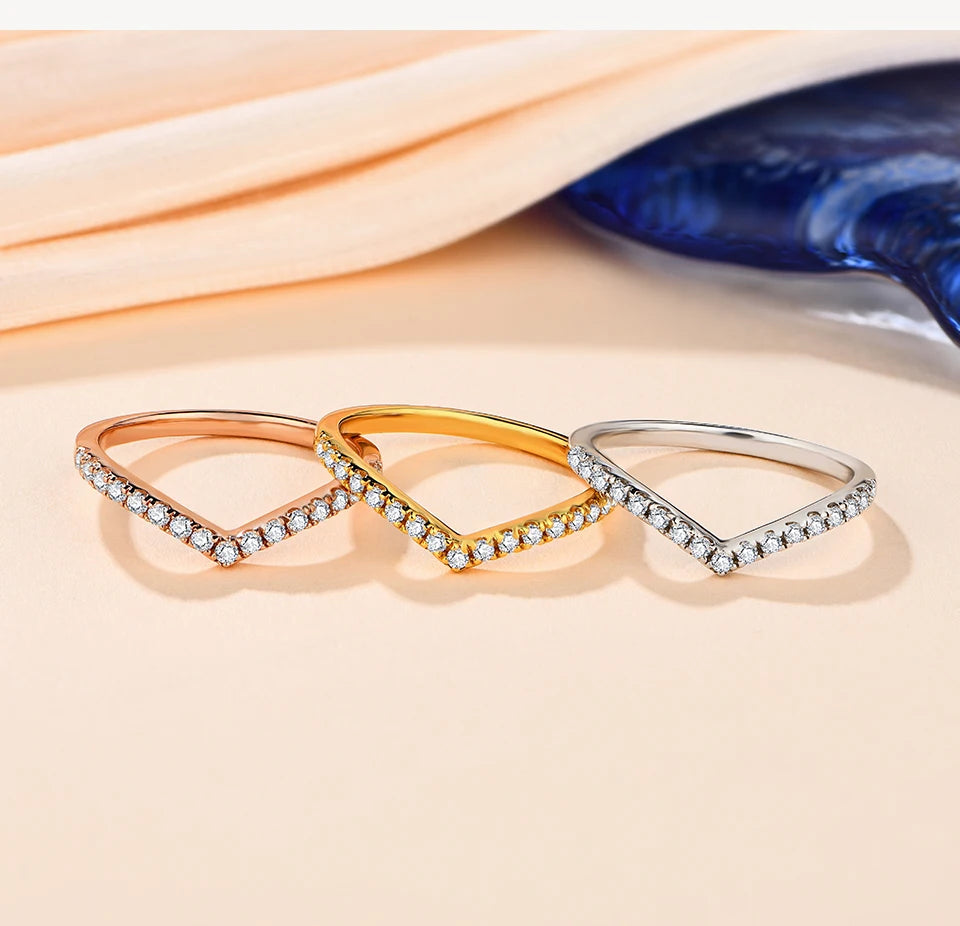 ATTAGEMS Moissanite Diamond Rings Jewelry Women Engagement Ring 925 Sterling Silver Jewelry Wedding Moissanite Band Ring