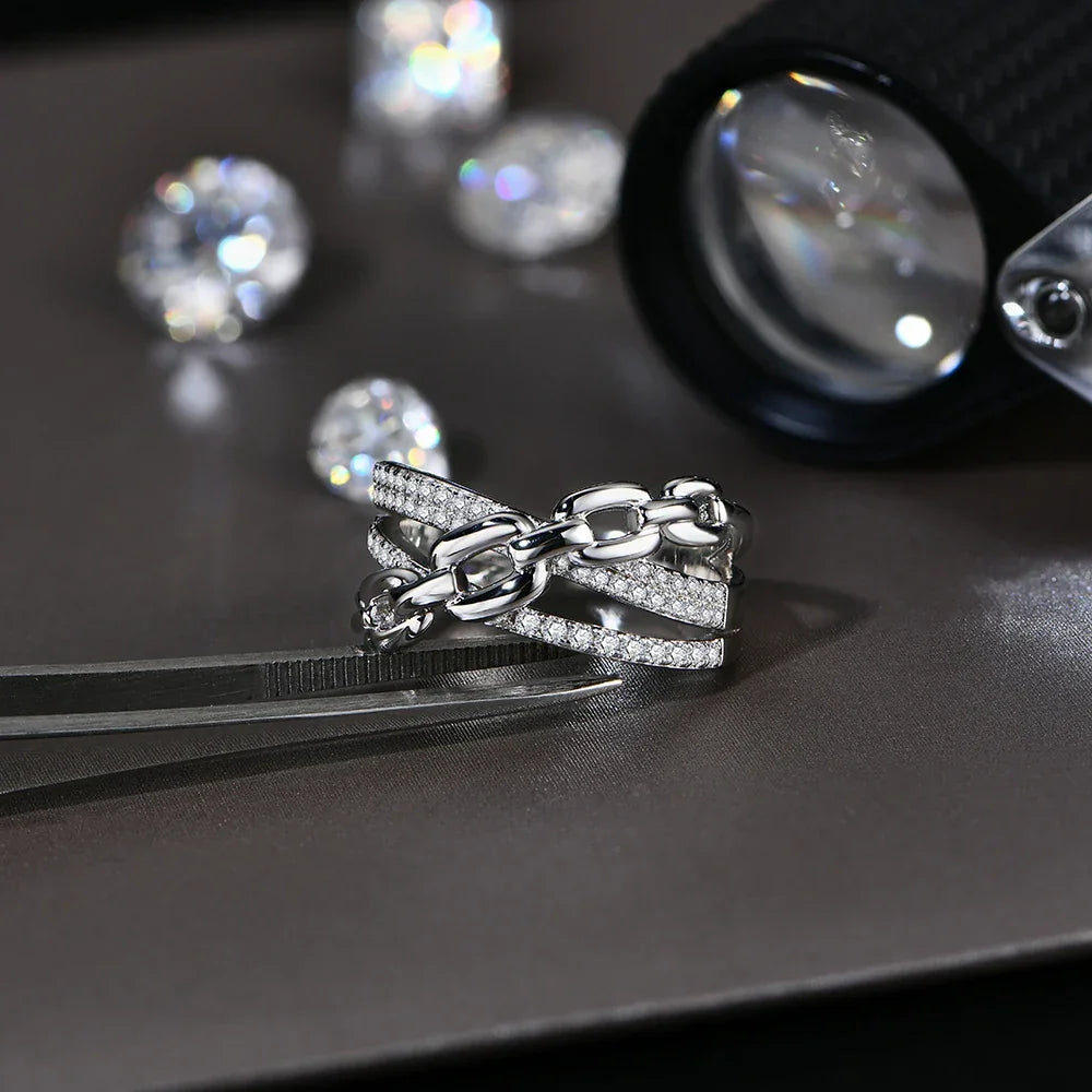 ATTAGEMS S925 Moissanite Rings for Women Sliver 18K Gold Plated D Color VVS1 Diamond Vintage Wedding Party Fine Jeweley Gift