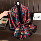 180*90cm Luxury Brand Spring Summer Autumn Women Clothing New Fashion Color matching printed silk scarf lady popular turba Luxlife Brands
