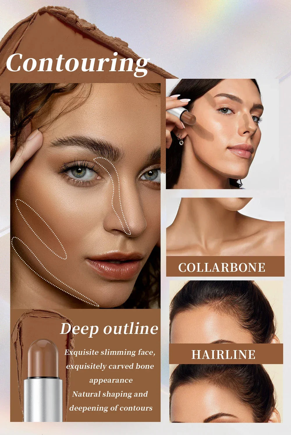 Waterproof Soft Cream Highlighter + Bronzer + Contour + Blush