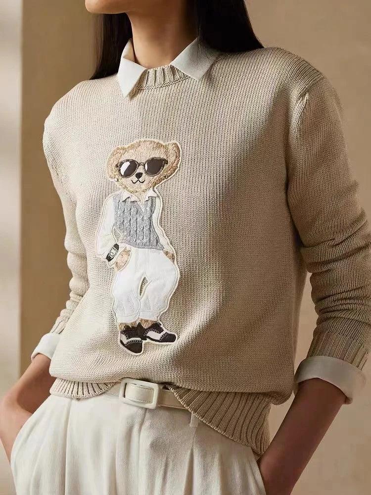 Designer Knit Bear Sweater LUXLIFE BRANDS
