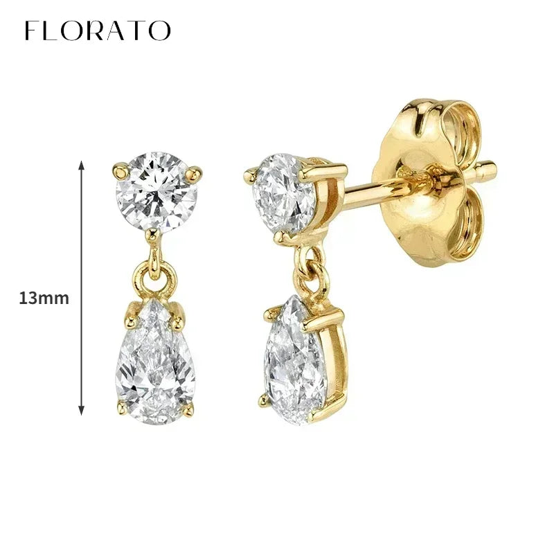 Luxury white crystal zircon earrings 925 sterling silver ear needles Hoop gold earrings For women Fashion Luxury Wedding Jewelry Luxlife Brands