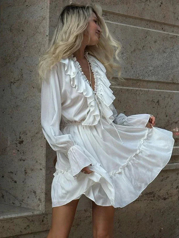 Long Sleeve Mini Flare Dress