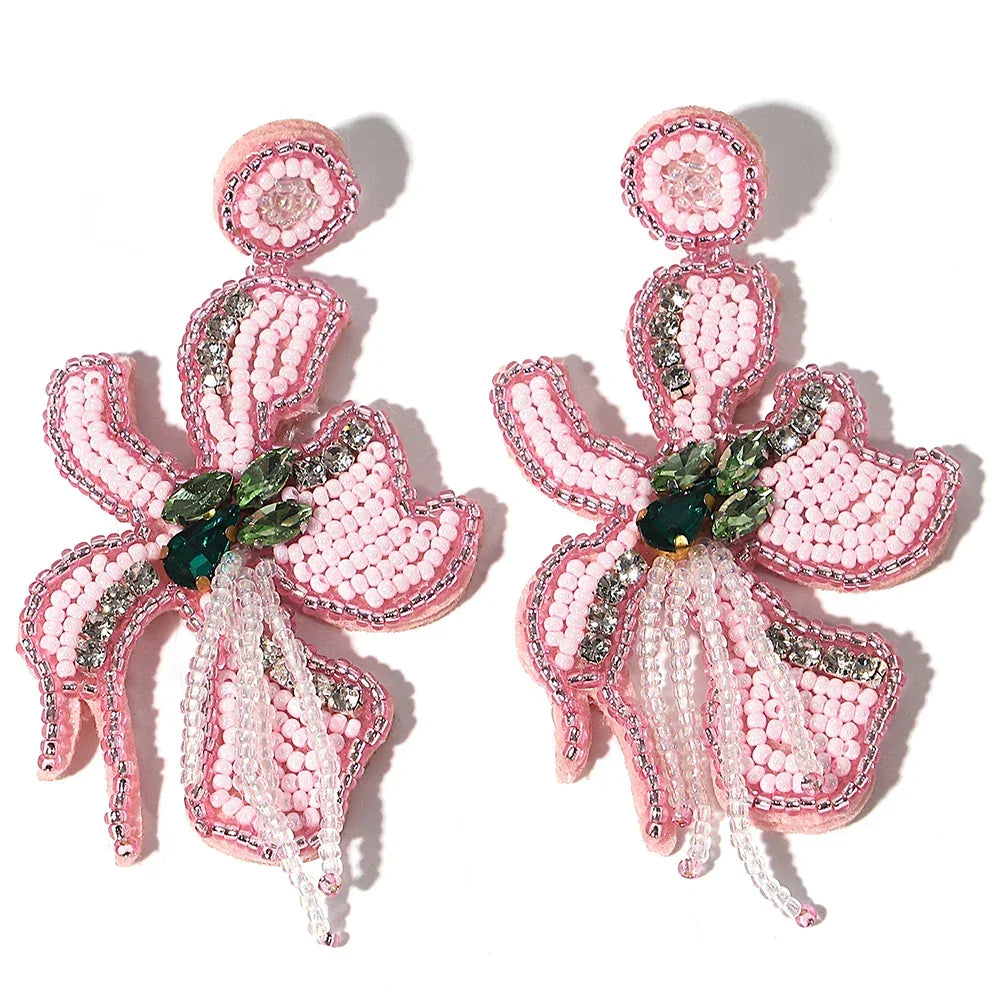 Handmade Beaded Drop Earrings