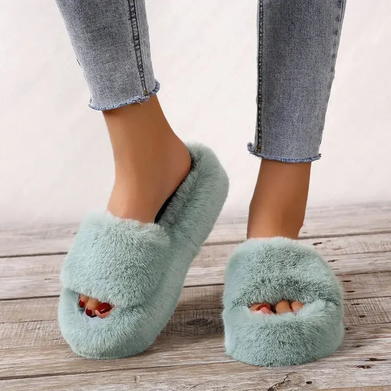 Platform Cozy Plush Slippers LUXLIFE BRANDS