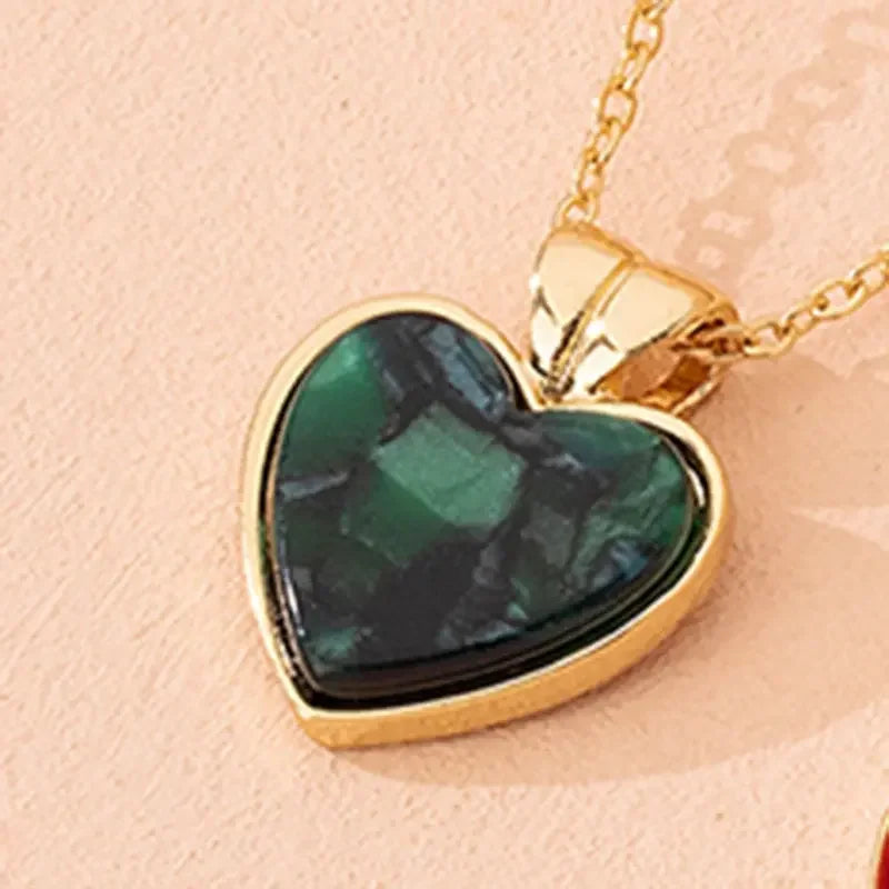 Carnelian Crystal Heart Necklace Raw Stone Healing Crystals Dainty Heart Gemstone Pendant Necklace Anniversary Birthday Gift - LUXLIFE BRANDS