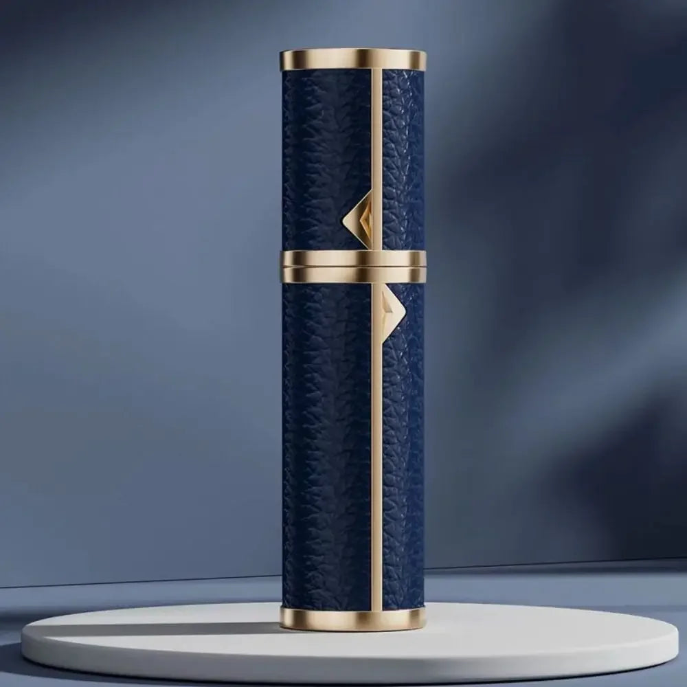 Luxury Bottom-filled Perfume Bottle Aluminum Self-pumping 5ml Real Leather Spray Bottle Cologne Moisturizer Fragrance