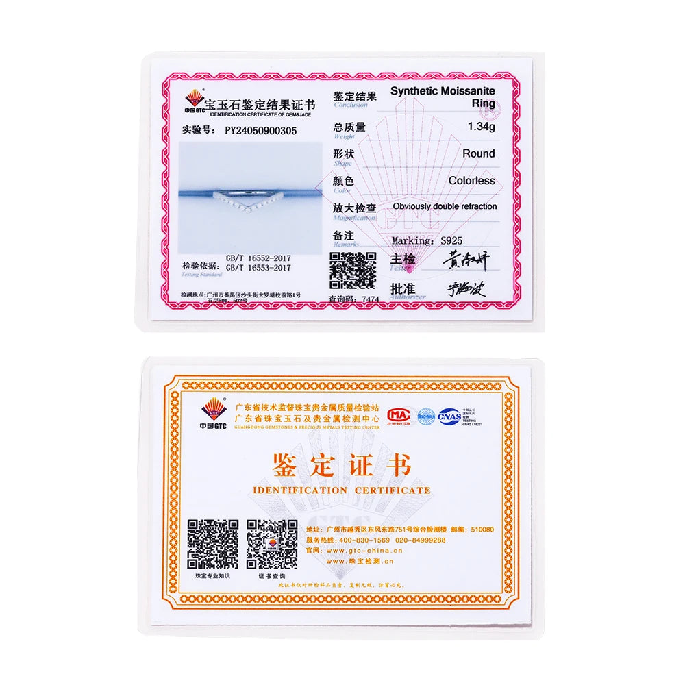 ATTAGEMS Moissanite Diamond Rings Jewelry Women Engagement Ring 925 Sterling Silver Jewelry Wedding Moissanite Band Ring