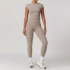Hearuisavy 2-Piece Yoga Sets Sports Suit Women Fitness Tracksuit Running Workout Shirt Yoga Clothing Quick-Drying Gym Set Women Luxlife Brands