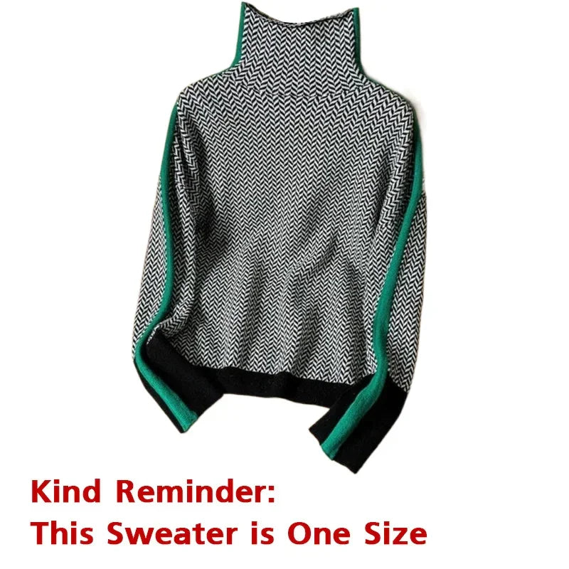 Designer Herringbone Knit Turtleneck SM-3XL LUXLIFE BRANDS