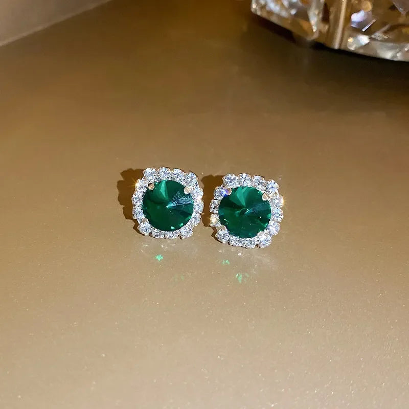 FYUAN Luxury Necklace Earrings Sets Green Crystal Necklace Women Weddings Bride Jewelry Accessories LUXLIFE BRANDS