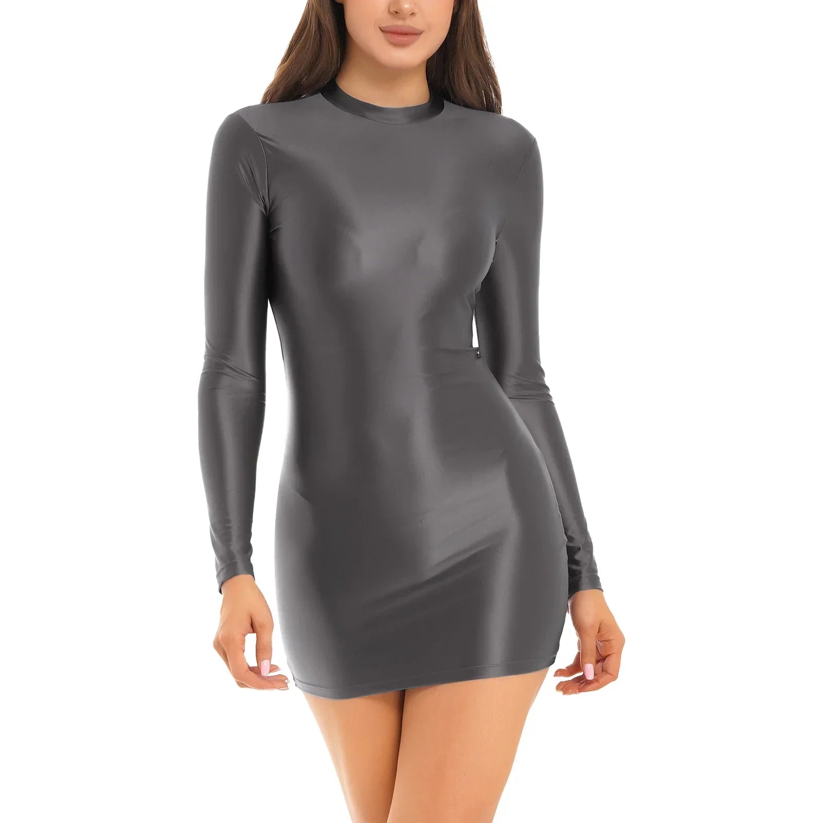 LUX Shiny Stretch Bodycon Dress Luxlife Brands