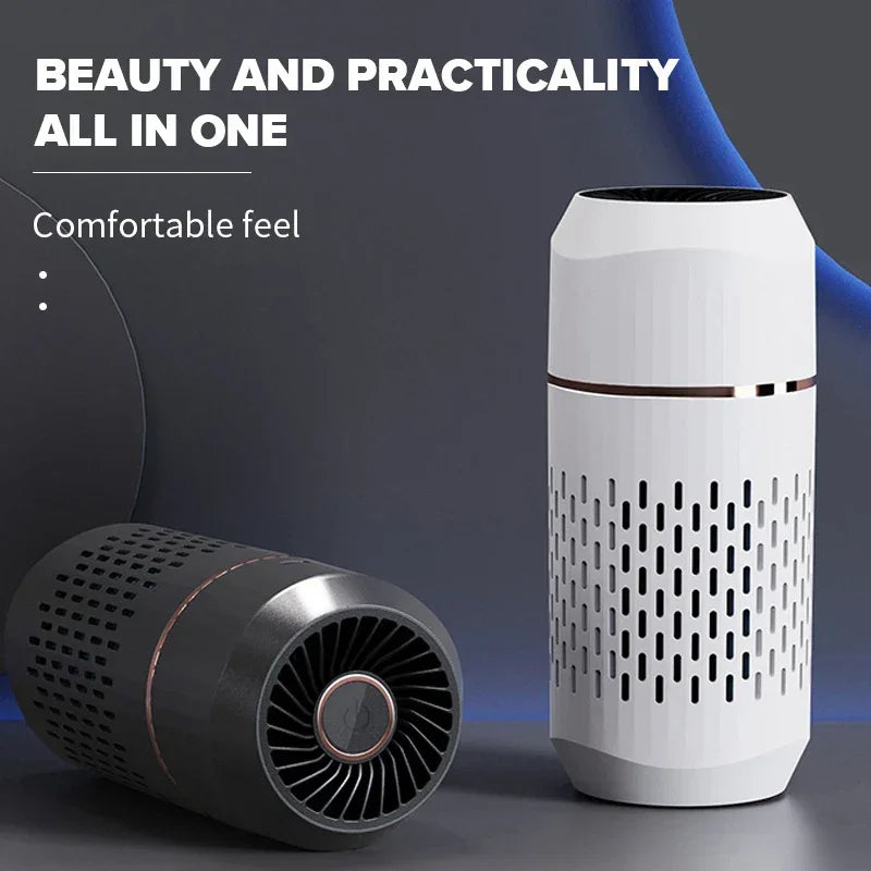 Mini Car Air Purifier Protable USB Charging Negative Ion Smart Purifier HEPA filtration Remove PM2.5 Bacteria Dust Smoke Odor LUXLIFE BRANDS
