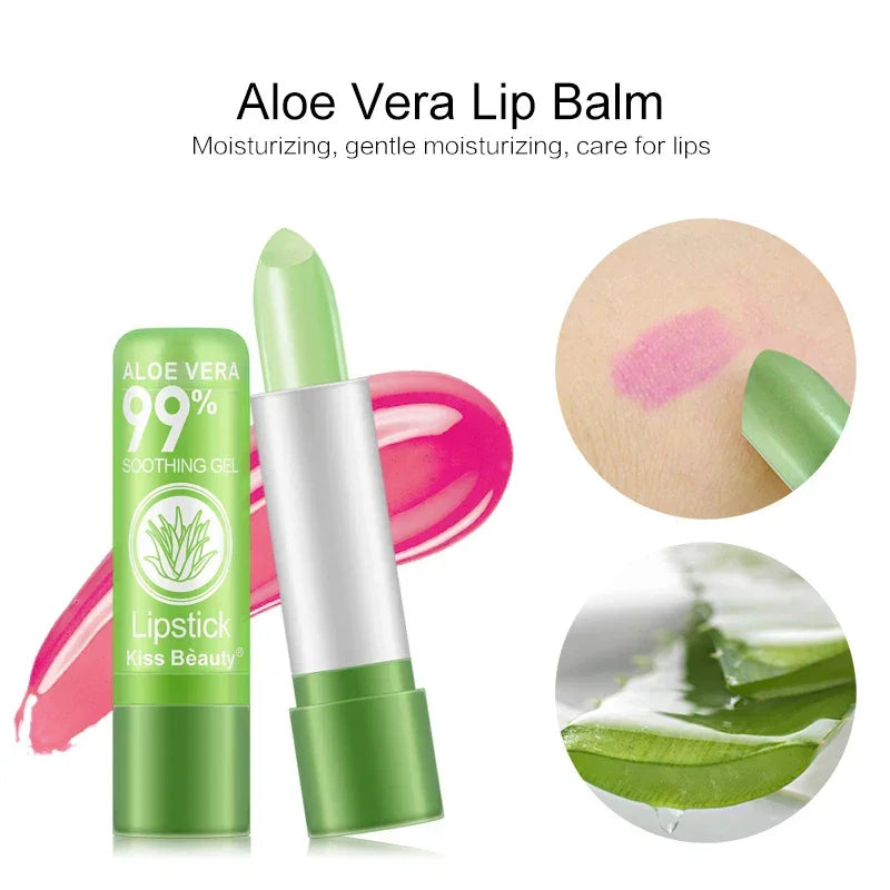 Aloe Vera Lipstick Color Changing Lip Balm Lasting Moisturizing Moisturizing Waterproof Temperature Change Lip Balm Luxlife Brands
