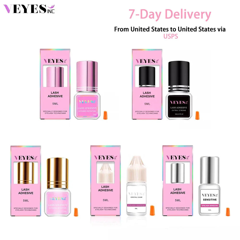 Veyes Inc Eyelash Extensions Glue 5 Days Free Shipping from US Veyelash 7 Weeks Retention Volume Lash Adhesive Makeup Tools Luxlife Brands